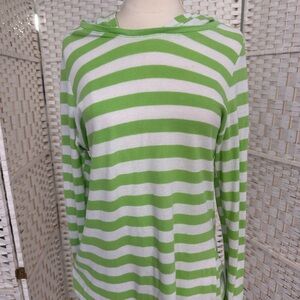 Victoria's Secret Lime Green and White Striped Top
